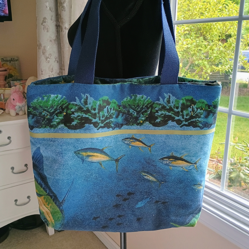 Blue Ocean-Themed Tote Bag